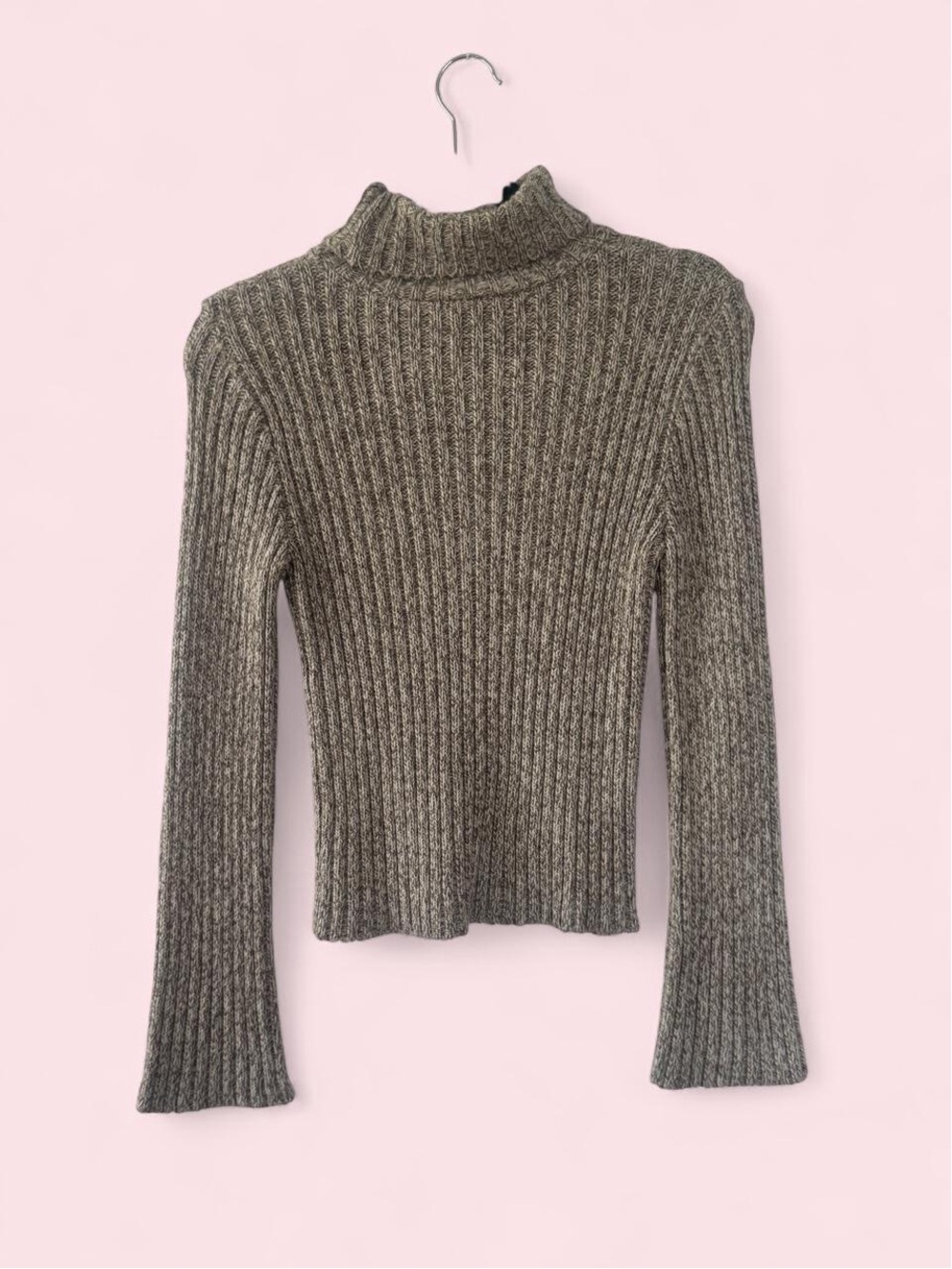 It's Our Time Ribbed Turtleneck Sweater - Gray
